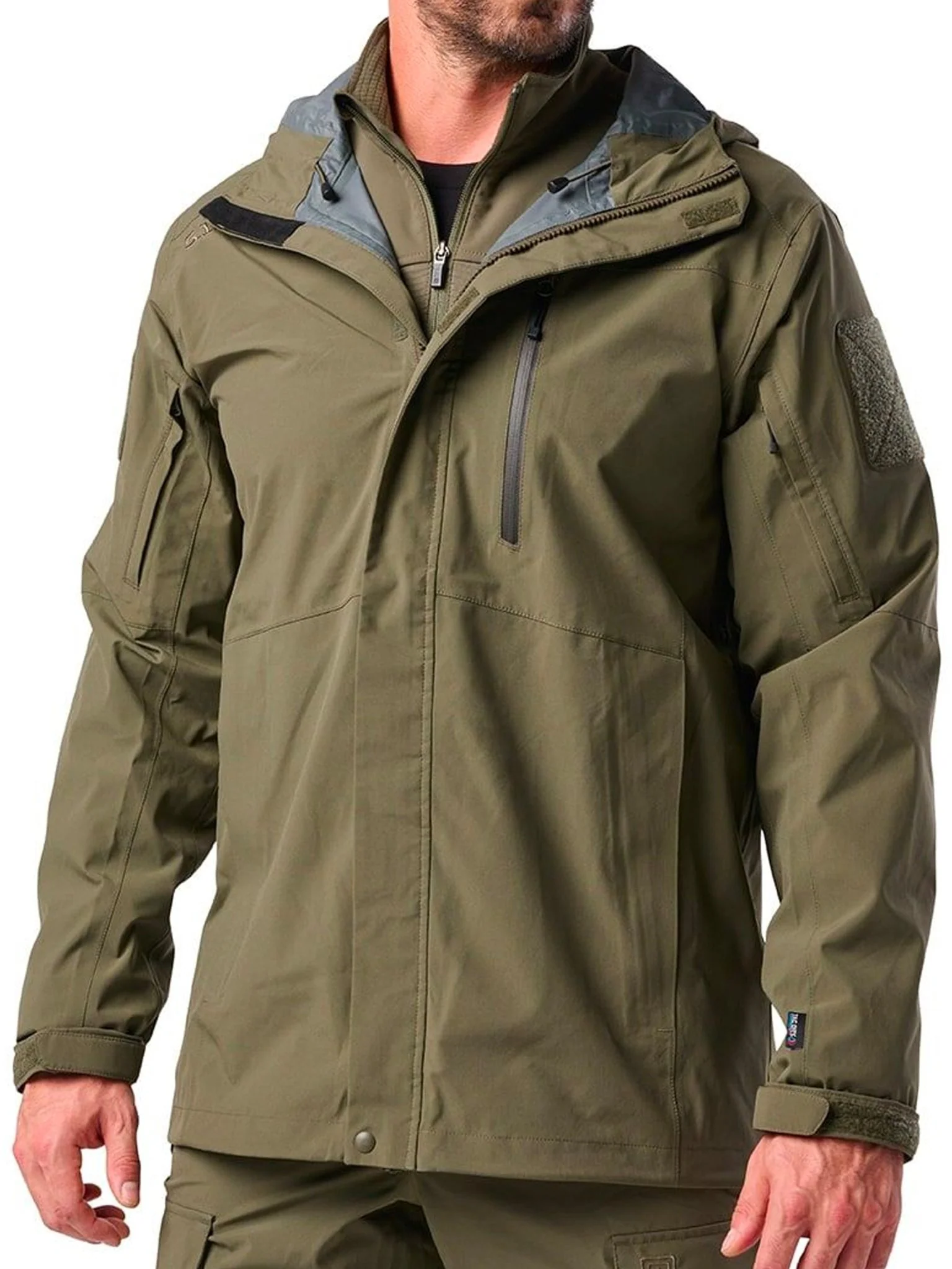 5.11 Tactical Waterproof & Breathable Force Rainshell Jacket EN 343 Certified Style 48632 - Image 8