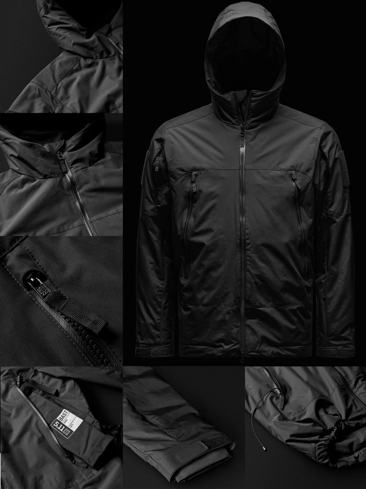 5.11 Tactical - Waterproof & Breathable Bastion Jacket - With Primaloft DWR coated - Image 8
