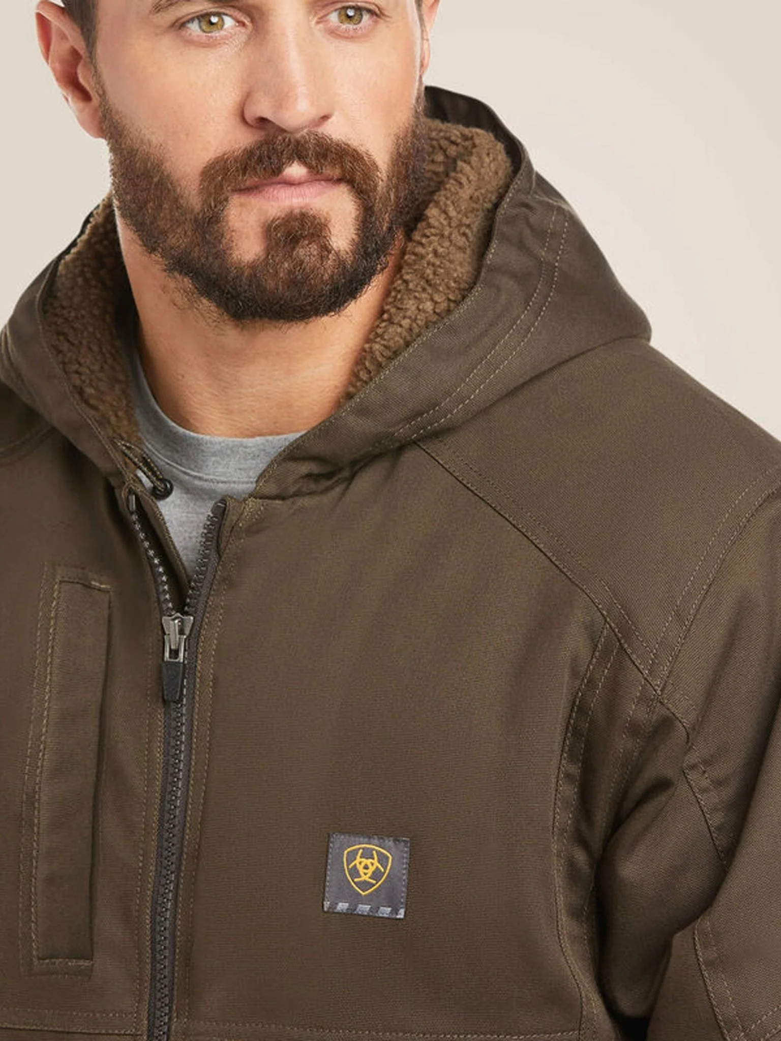 Ariat - Mens Rebar DuraCanvas Jacket / Wind and water resistant sherpa lined coat - Image 3