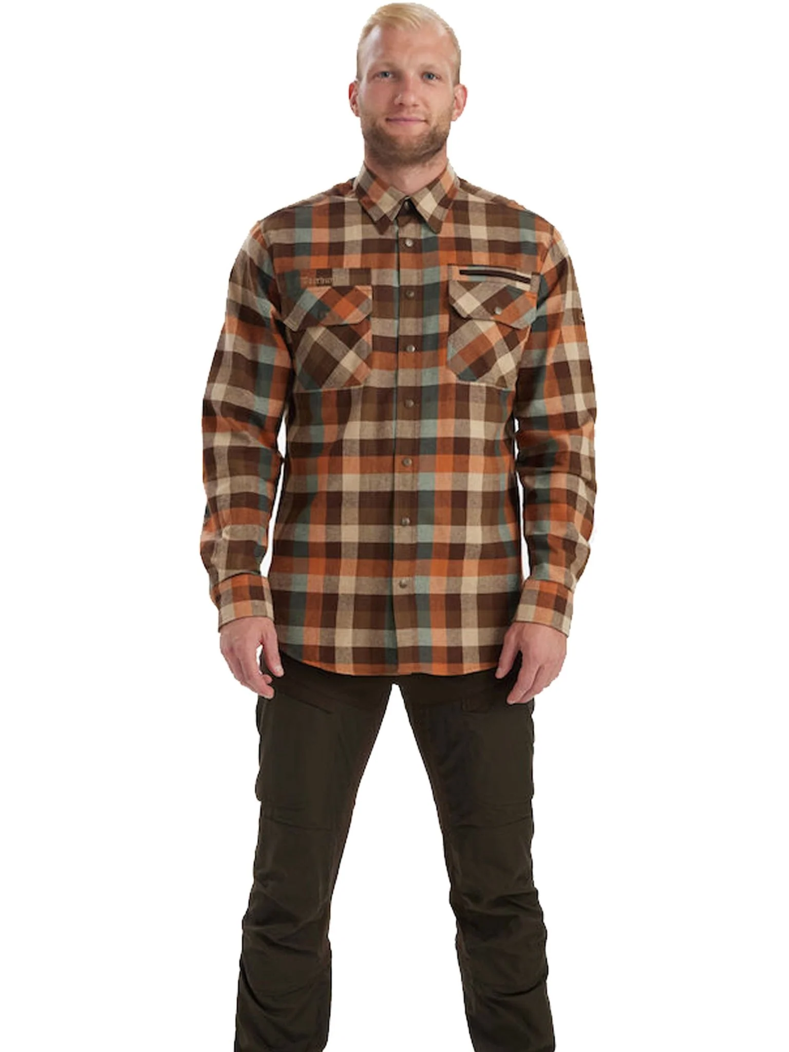 Deerhunter Mens Long sleeve shirt cotton button checked shirt - Deerhunter Mens Shirt James - Image 5