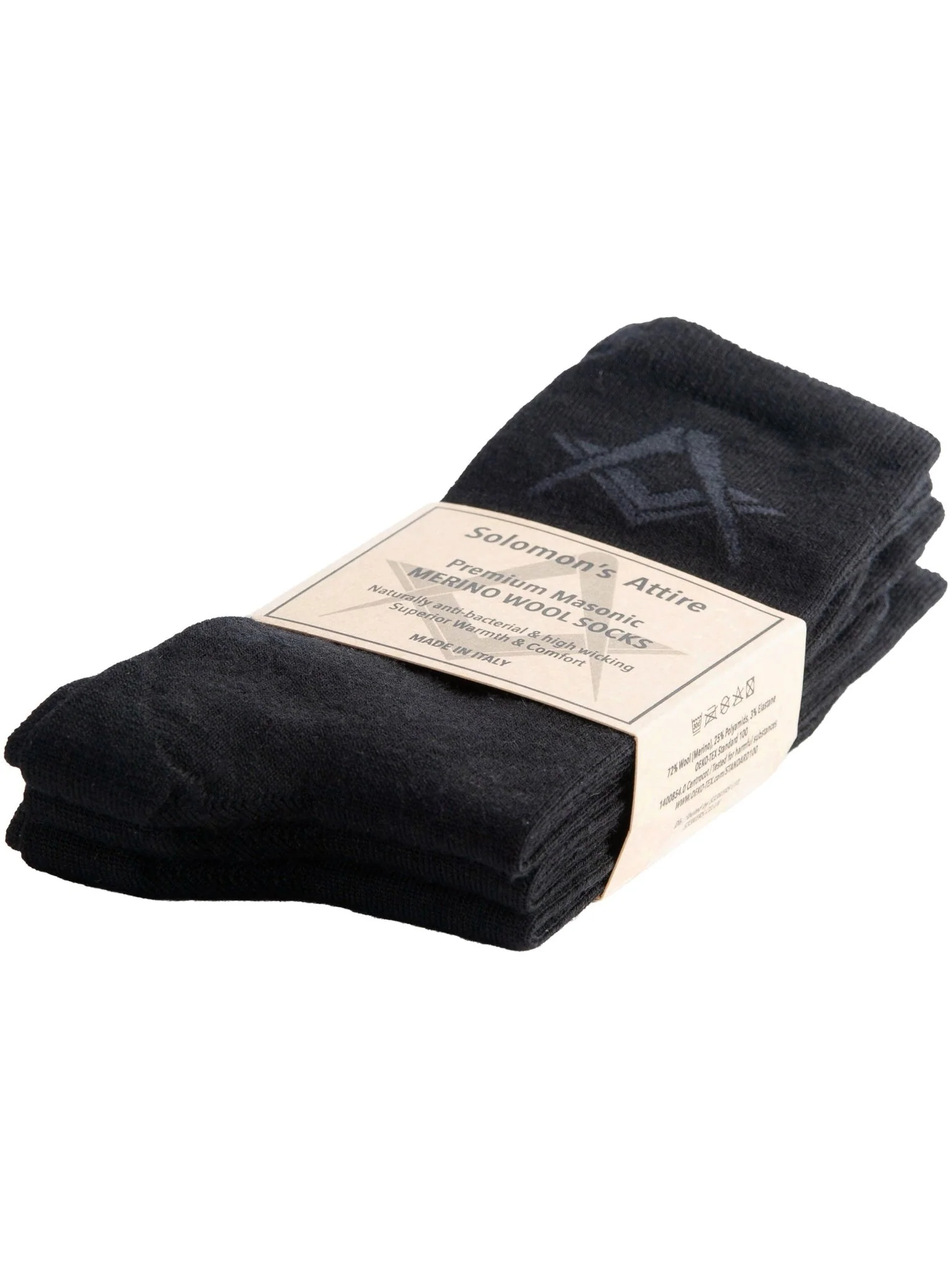 Freemason Masonic regalia Merino Wool Socks - 3 Pack - Made In Italy (72% merino) - Image 4