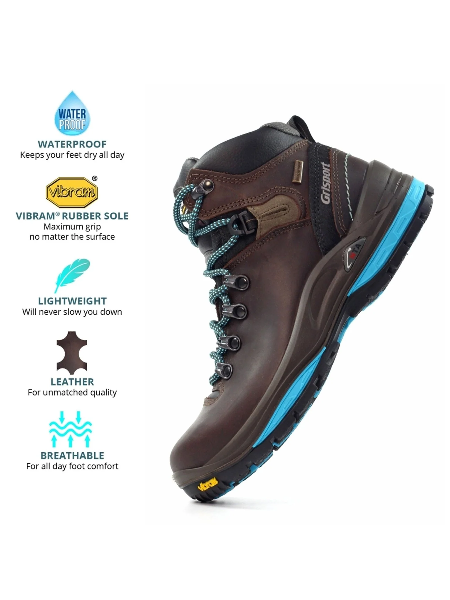 GriSport Lady Glide Waterproof Hiking Boot with Vibram Sole - Ladies / Womens - Image 3
