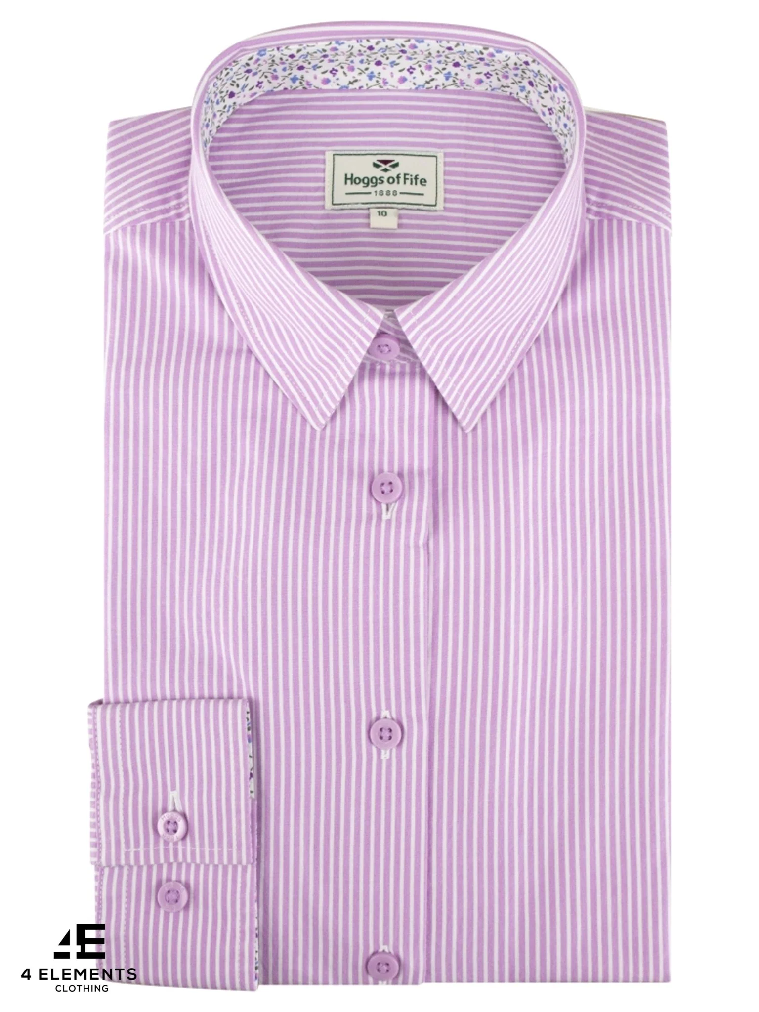 Hoggs of Fife Bonnie II Ladies Cotton Shirt / Ladies long sleeve shirt with stripes - Image 5