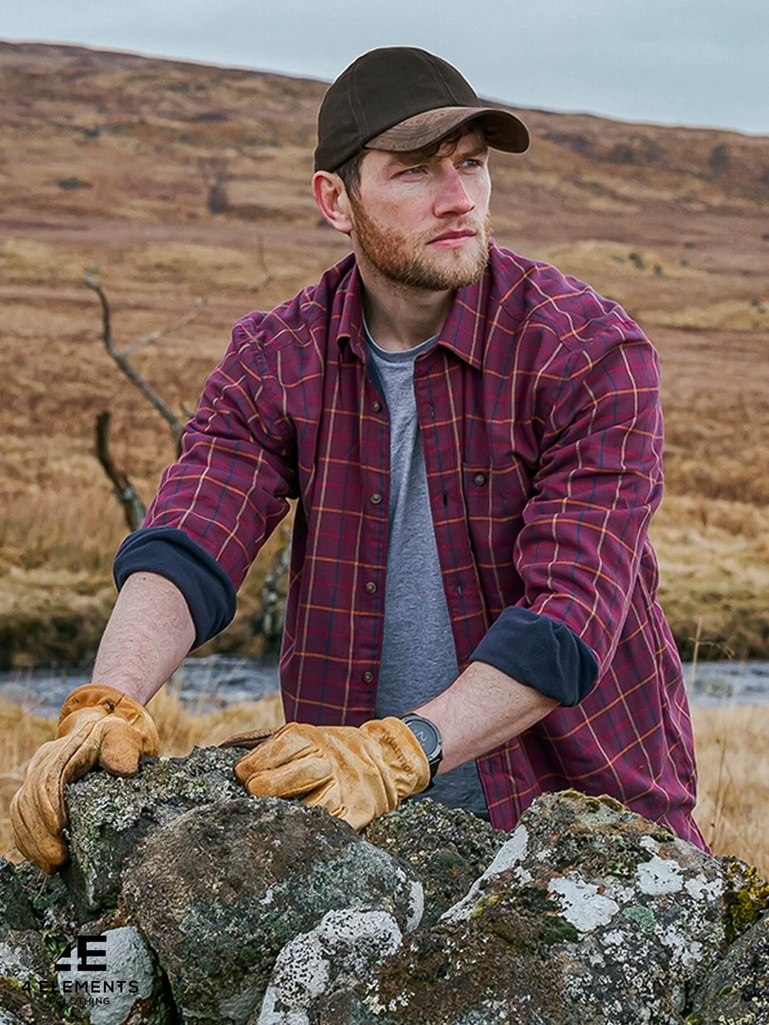 Hoggs of Fife - Mens Shirt Micro Fleece Lined Long sleeve shirt - Blackthorn Blue - Image 6