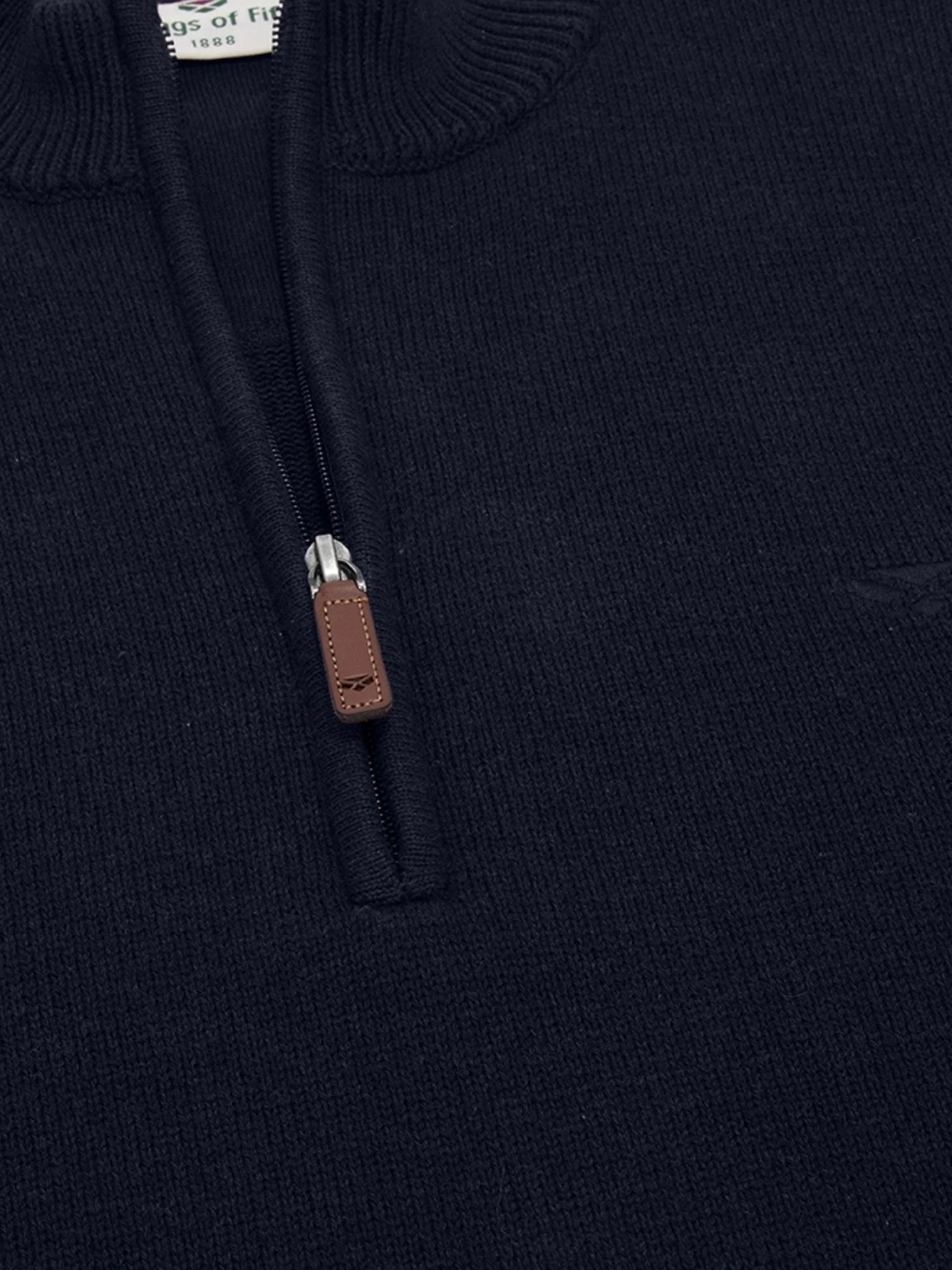 Hoggs of Fife Mens Falkirk 1/4 Zip mens Pullover / mens Jumper 100% Cotton - Image 5