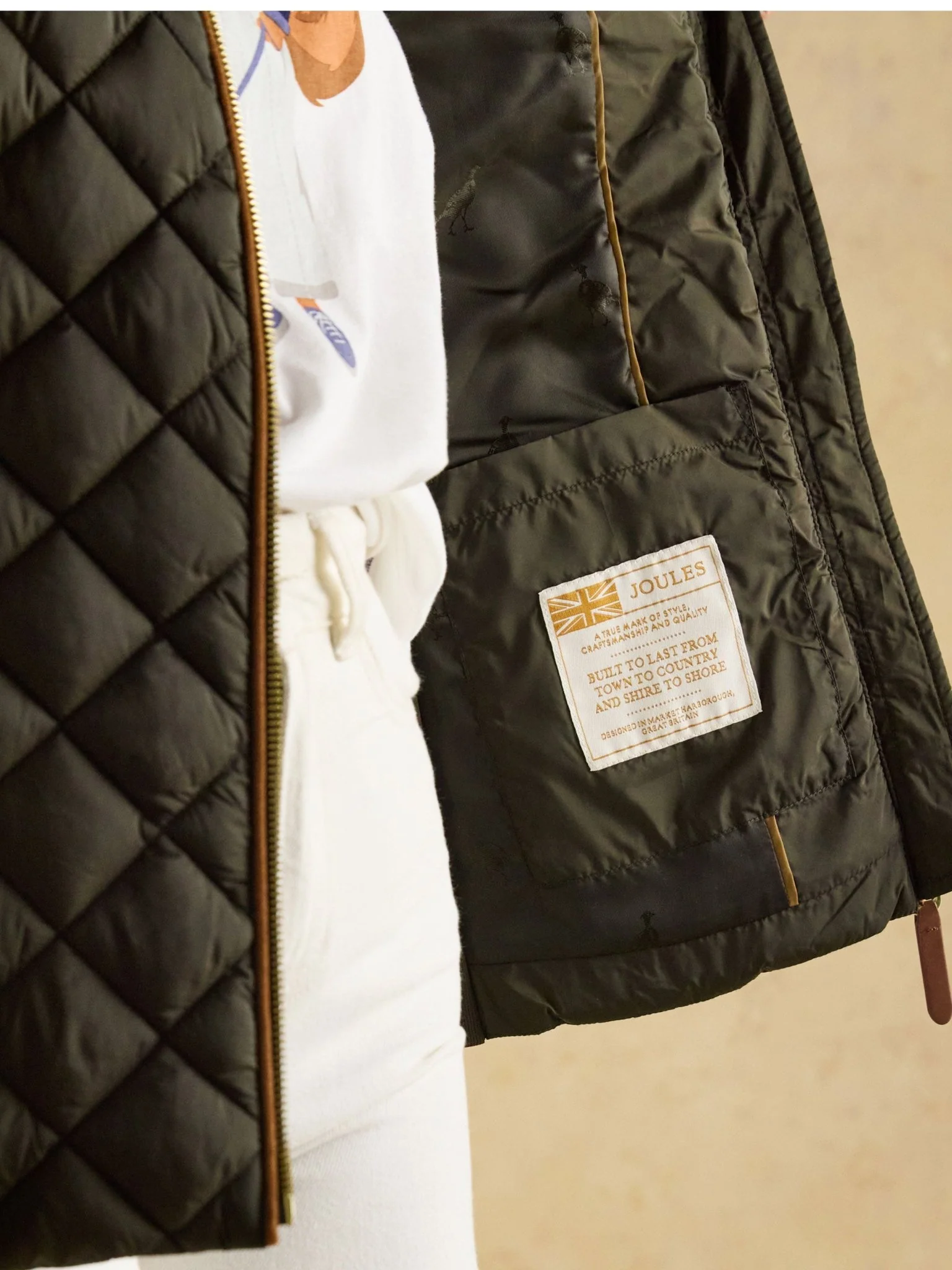 Joules - Joules Braemar Luxe Showerproof Quilted Ladies Jacket / Coat - Image 9