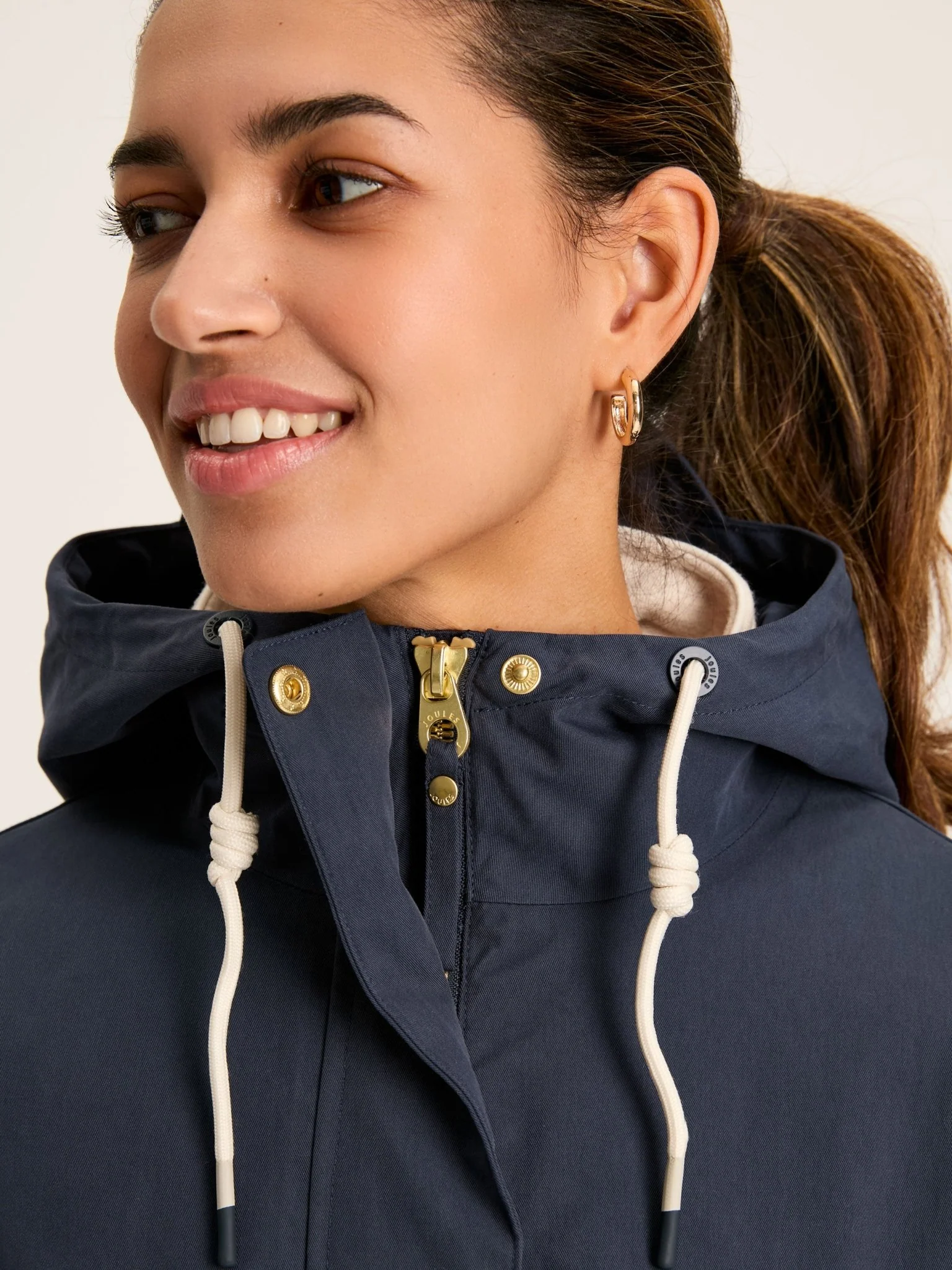 Joules - Joules Womens Portwell Waterproof Raincoat With Hood - Ladies - Image 5