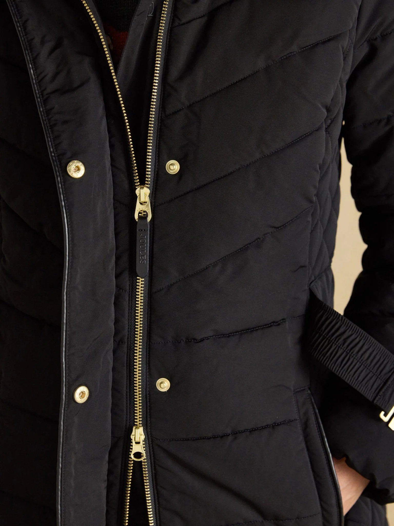 Joules - Ladies Aspen Showerproof Padded womens Coat with Faux Fur removable Hood - Image 9