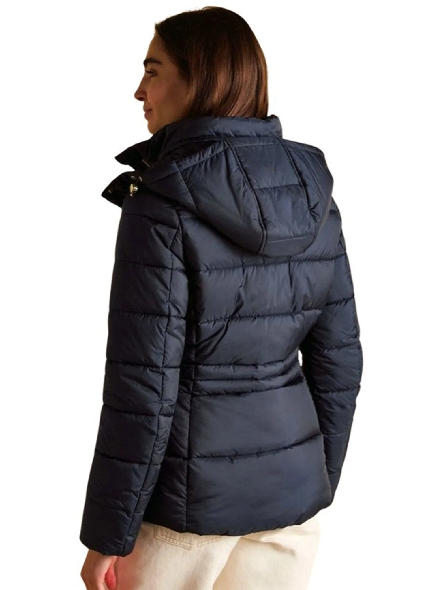 Joules - Ladies Hadlow Showerproof Padded womens Coat with Faux Fur removable Hood - Image 3
