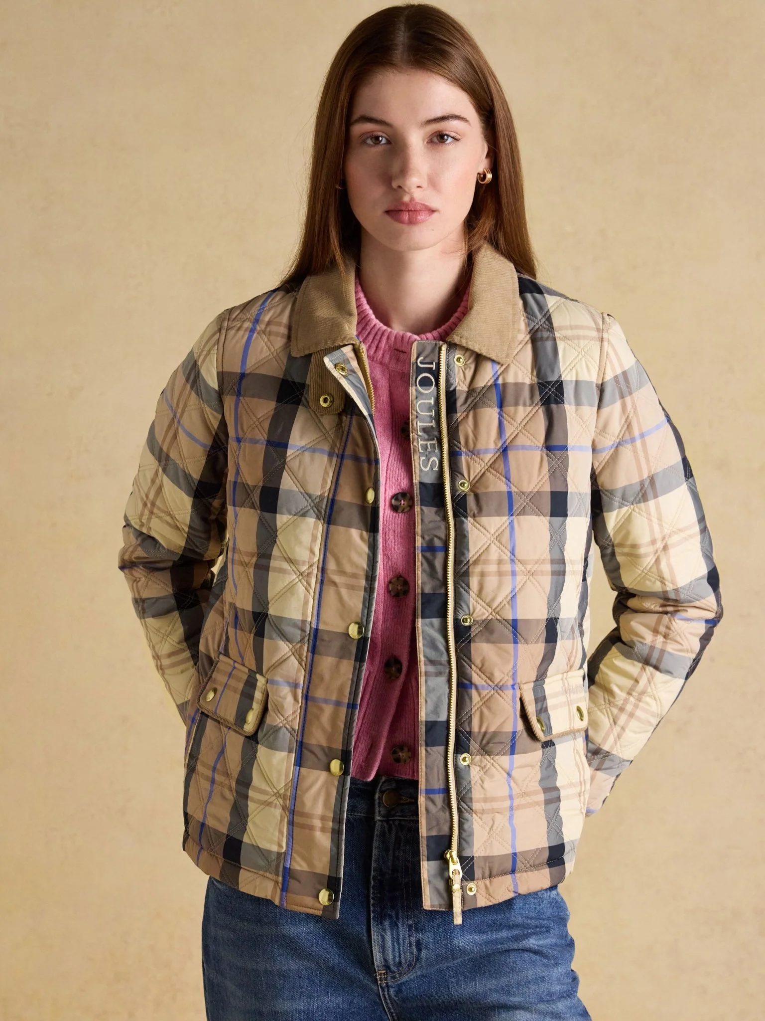 Joules Womens Harrogate Jacket / Ladies showerproof quilted barn jacket - Image 3