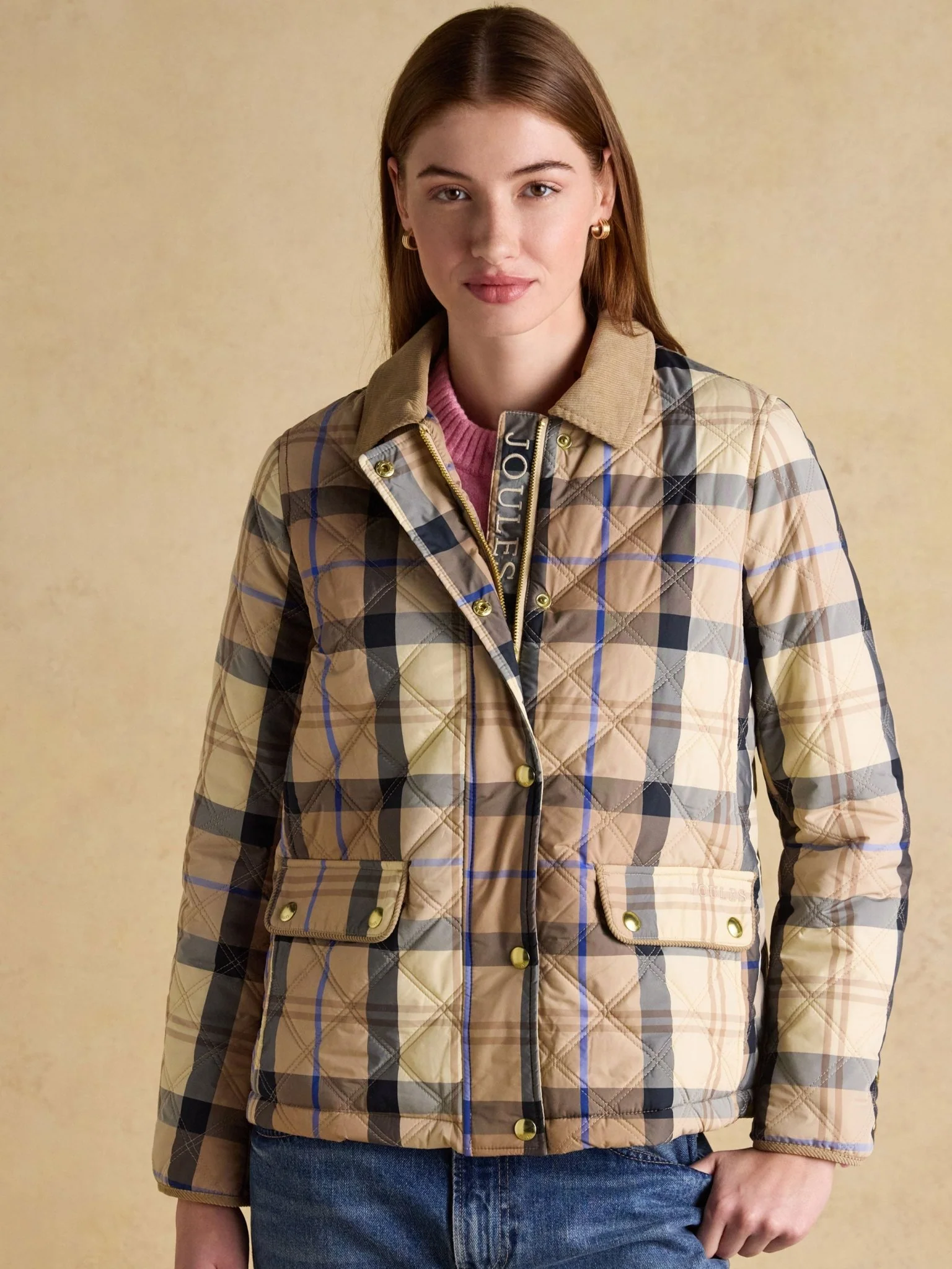 Joules Womens Harrogate Jacket / Ladies showerproof quilted barn jacket - Image 8