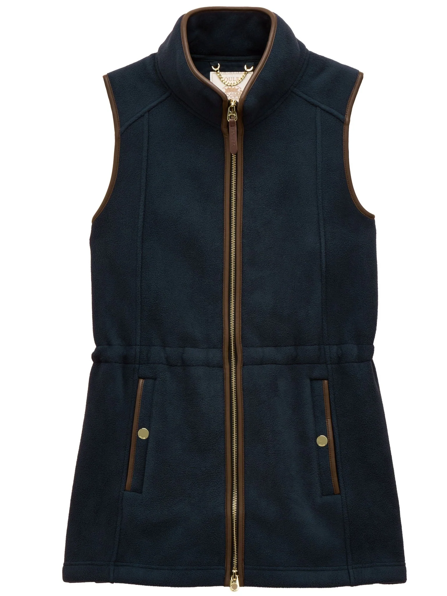 Joules Womens Heritage Longline Fleece Gilet / Ladies Full zip fleece waistcoat Vest