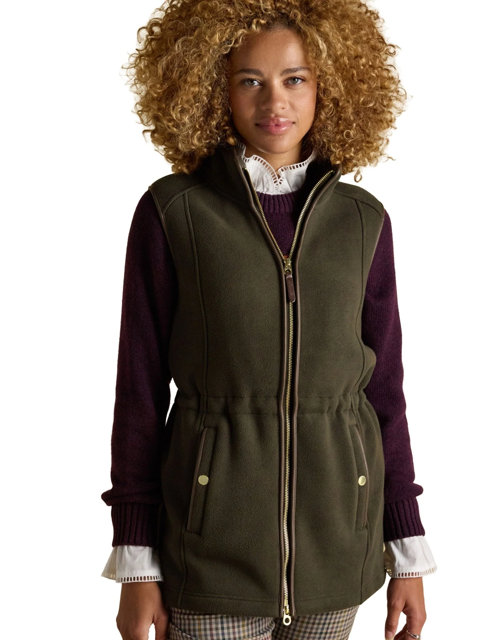 Joules Womens Heritage Longline Fleece Gilet / Ladies Full zip fleece waistcoat Vest - Image 10