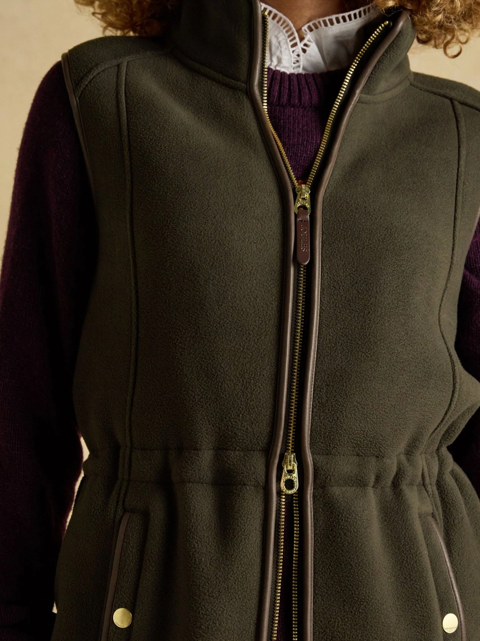 Joules Womens Heritage Longline Fleece Gilet / Ladies Full zip fleece waistcoat Vest - Image 5