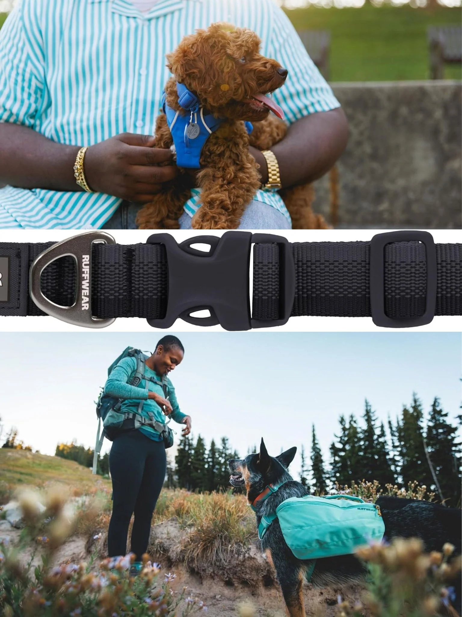 Ruffwear - Front Range Dog Collar, with Aluminium V-Ring, Adjustable Pet Dog Collar, Comfortable Soft Fabric, Collar with Dog Lead Attachment Ring - Image 7