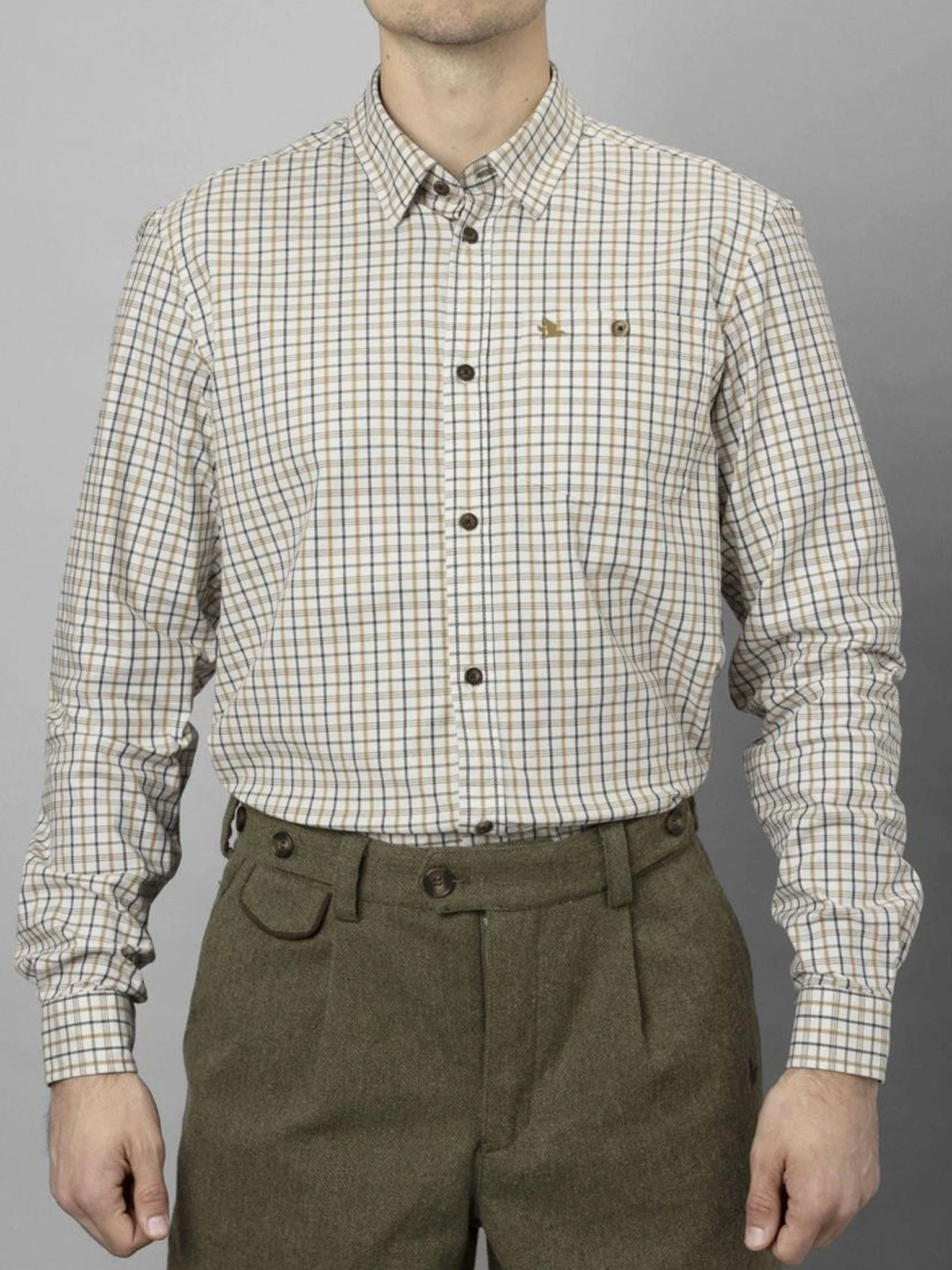 Seeland Oxford check Long Sleeve Mens Shirt / Easy care cotton check shirts - Image 8