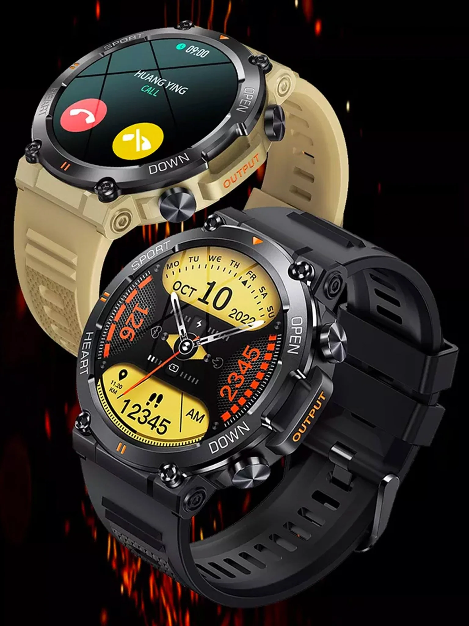 TELSA UK - Smart Watch Waterproof IP67 military style mens Sports & fitness digital Watch with Touch Screen display, Fitness Watch, Heart Rate, Step counter Smart Watch for men IOS & Android - Image 10