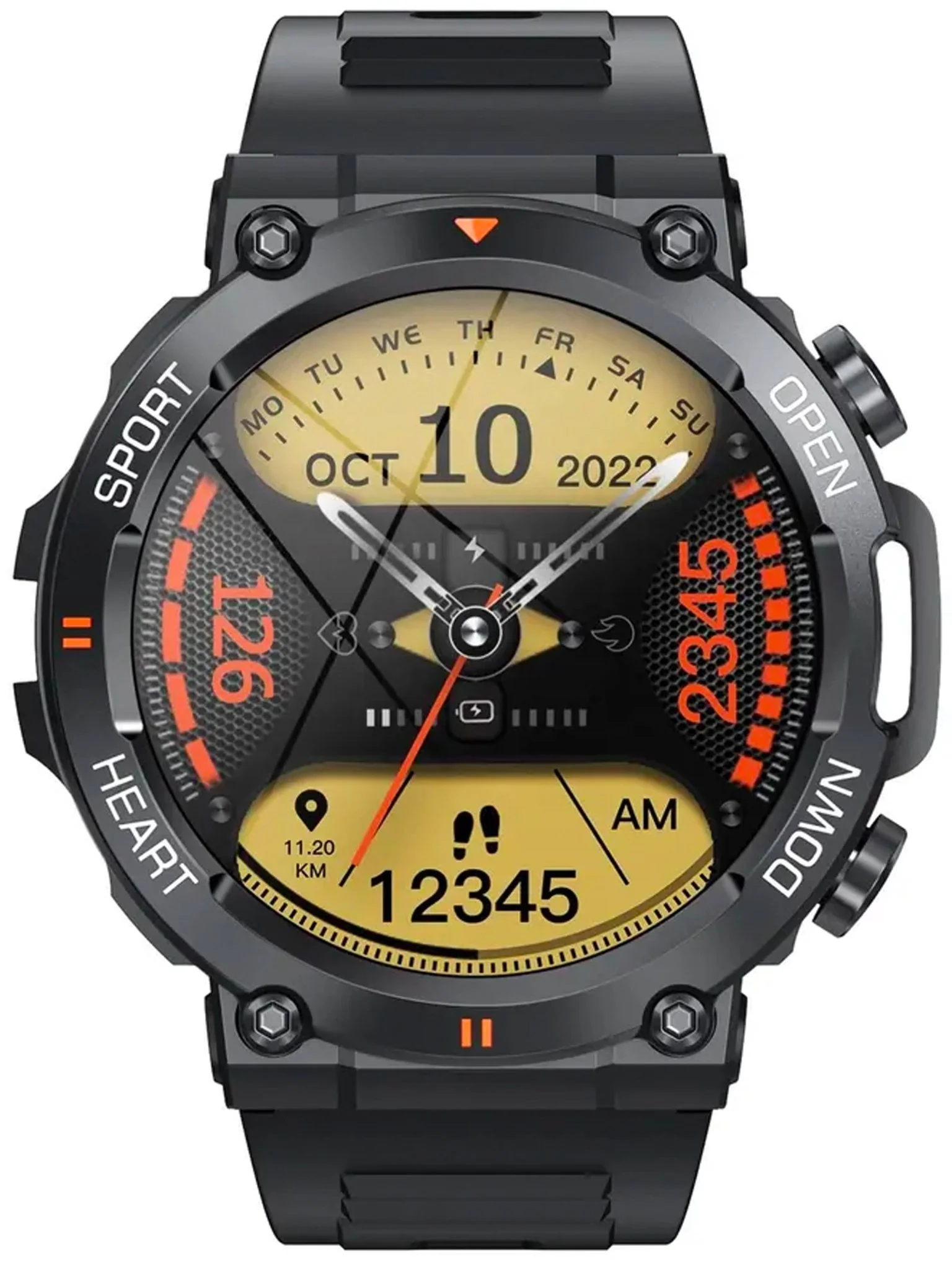TELSA UK - Smart Watch Waterproof IP67 military style mens Sports & fitness digital Watch with Touch Screen display, Fitness Watch, Heart Rate, Step counter Smart Watch for men IOS & Android - Image 11