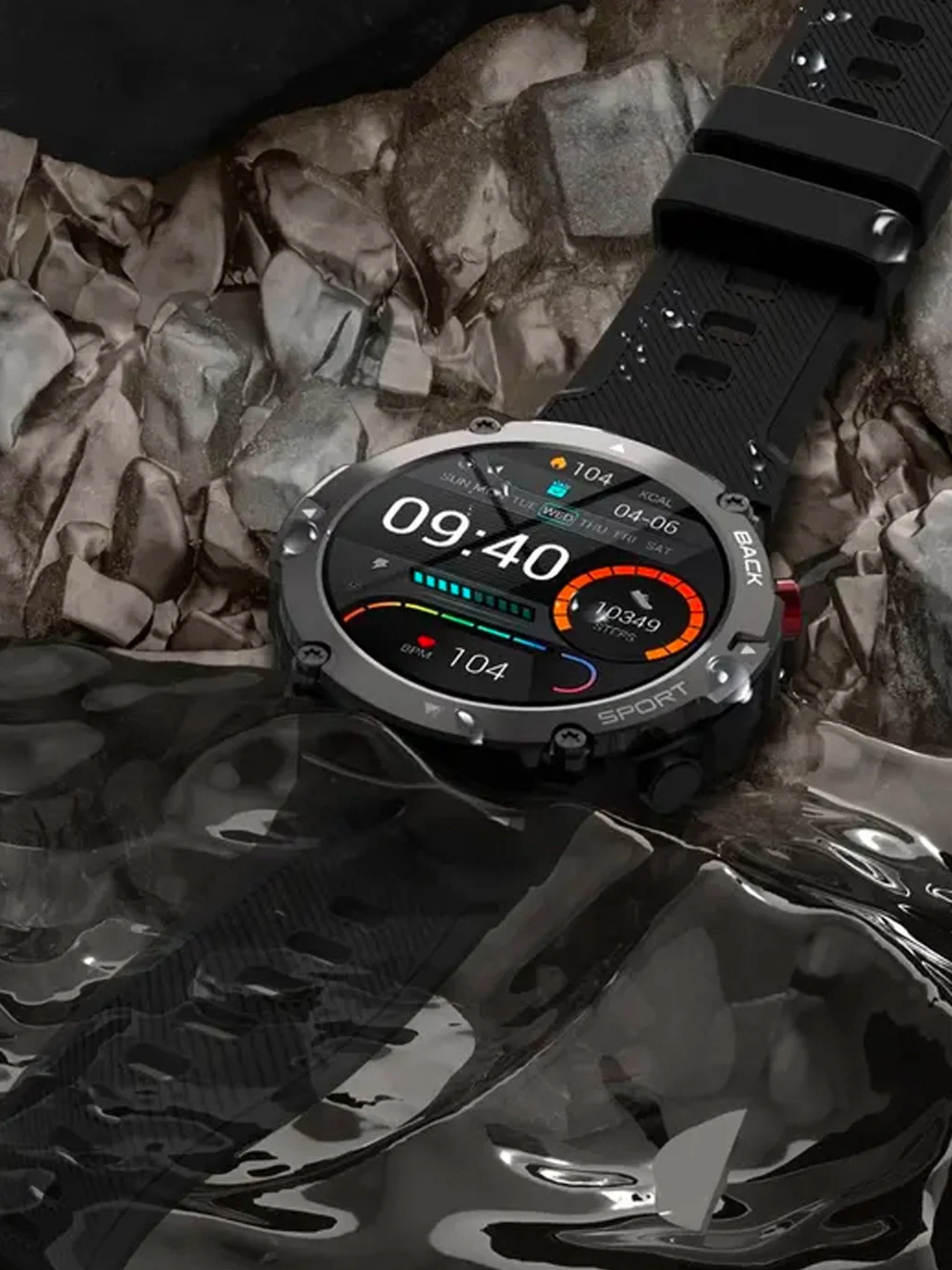 TELSA UK - Smart Watch Waterproof T4EC Alloy military style mens Sports & fitness digital Watch with Touch Screen display, Fitness Watch, Heart Rate, Step counter Smart Watch for men IOS & Android - Image 4