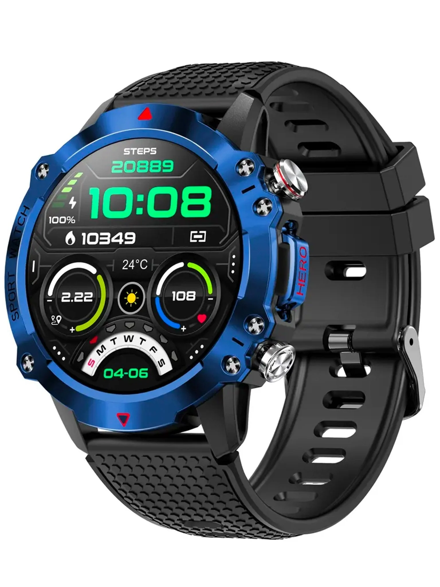 TELSA UK - Waterproof Smart Watch T410 Sports & fitness digital Watch military style mens with Touch Screen display, Fitness Watch, Smart Watch for men IOS & Android - Image 9
